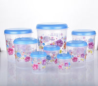 Air Tight Plastic Transparent Container Set (10000ml 7000ml 5000ml 3000ml 2000ml 1000ml 750ml 500ml) - LootFaat