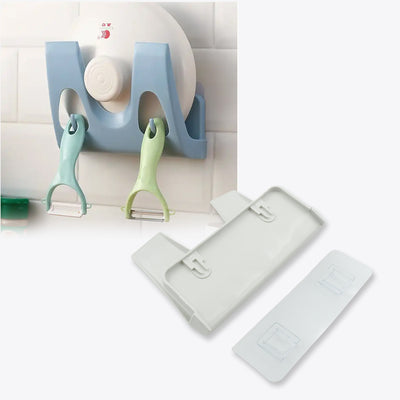 4304 Pot Lid Rack Wall Mounted Kitchen Organizer Multifunction Plate Dish Rack Shelf Pan Cover Stand Holder Punch Free Kitchen Rack Pot Lid Holder (1 Pc) - second image