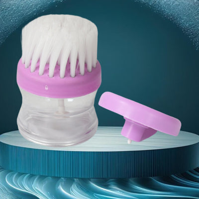 Plastic Wash Basin Brush Cleaner With Liquid Soap Dispenser (Multicolour) - second image
