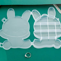 Transparent Cartoon Bear Clear Plastic Storage Box Jewelry Box Jewelry Organizer Holder Cabinets For Small Objects (1 Pc) - LootFaat