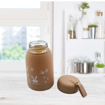 Cute Bunny Water Bottle for Kids - 360ml, Insulated Sipper, Rabbit Print