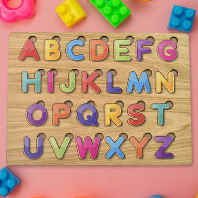 Wooden ABC Puzzle Board - Alphabet & Shape Learning Toy