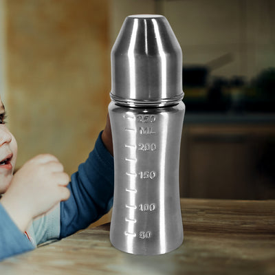 Ganesh Stainless Steel Baby Feeding Bottle Milk Bottle For New Born  Infants  Toddler Up To 3 Years Bfa Free (250 Ml Approx)