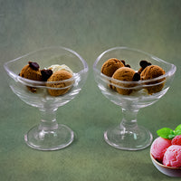 Glass Footed Dessert Bowl Ice Cream Cup (2 Pcs Set) - LootFaat