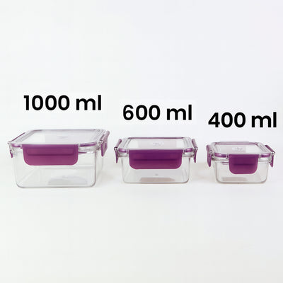 Airtight Square Food Storage Container Set (3 Pc) - second image