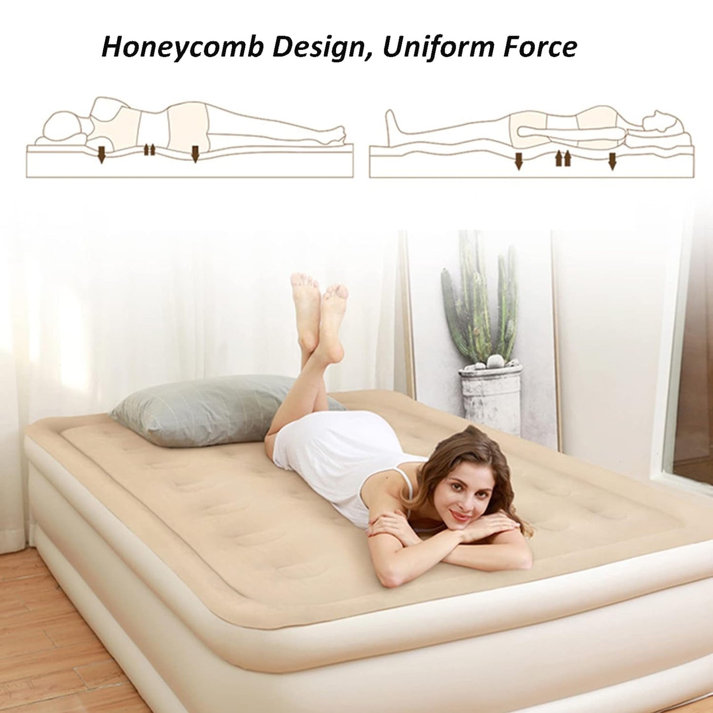 Portable Inflatable Air Bed - Folding Lazy Lounger for Home & Travel