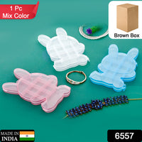 Transparent Cartoon Bear Clear Plastic Storage Box Jewelry Box Jewelry Organizer Holder Cabinets For Small Objects (1 Pc) - LootFaat