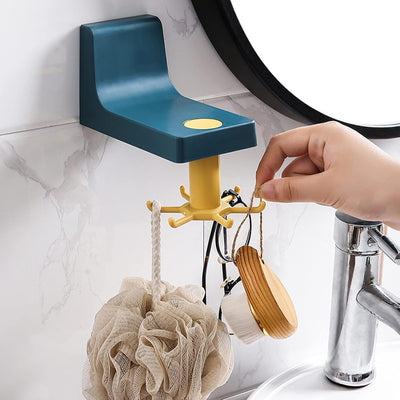 Rotating Wall Hook Hanger - 6 Claw, Self Adhesive, Heavy Duty - second image