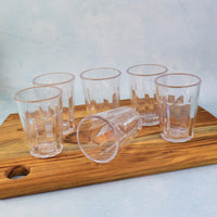 Supermom Plastic Chai Pyali Transparent Tea Glass Set (130ml  6 Pc)