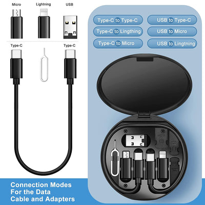 5-in-1 Multi-Functional Fast Charging Data Cable Set with Storage Case