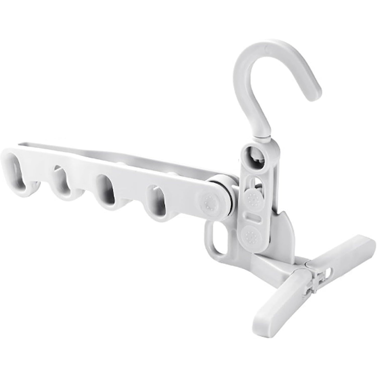 5holes Foldable Clothes Hanger Travel Clothes Hanger Multifunctional Clothes Hanger Space-saving Wall Holder Clothes Rack Robust Clothes Hanger For Travel Indoors. - LootFaat