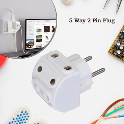 5-way 2 Pin Multi-plug Socket  Converter (1 Pc) - second image