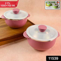 Apex Premium Plastic Serving Bowl Set with Lids (2 Piece)