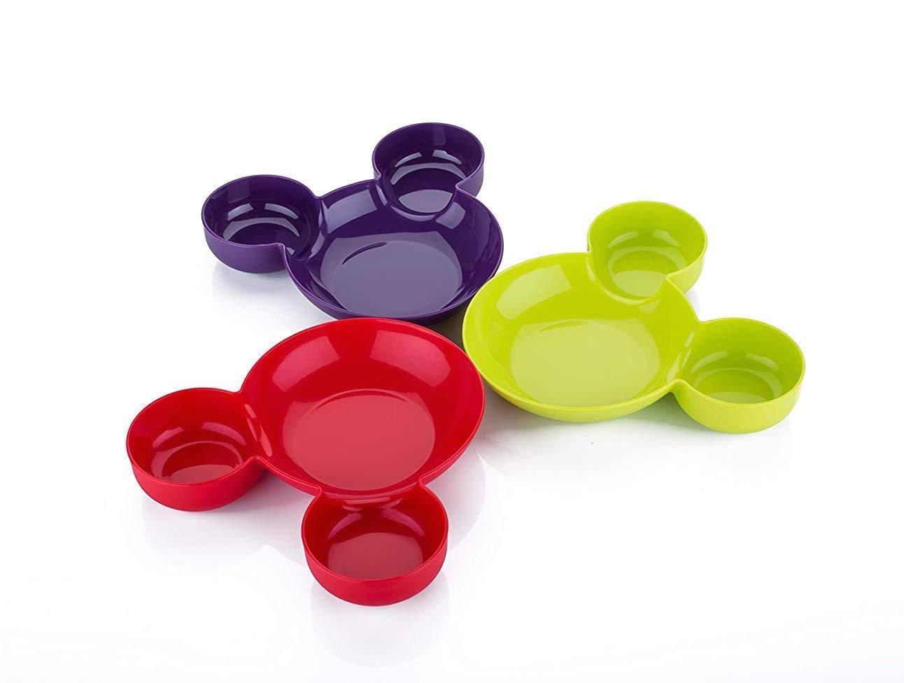 Mickey Shaped Kidssnack Serving Sectioned Plate - LootFaat