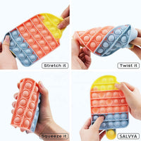 Ice Cream Candy Shape Pop Fidget Toy Push Pop Bubble Fidget Sensory Toy For Kids And Adults Fidget Popper Stress Reliever Sensory Fidget Poppers - LootFaat
