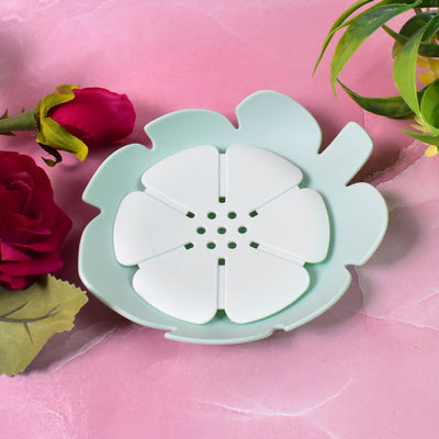 Plastic Flowers Soap Dish Bathroom Accessories Set Shower Gift (1 Pc) - second image