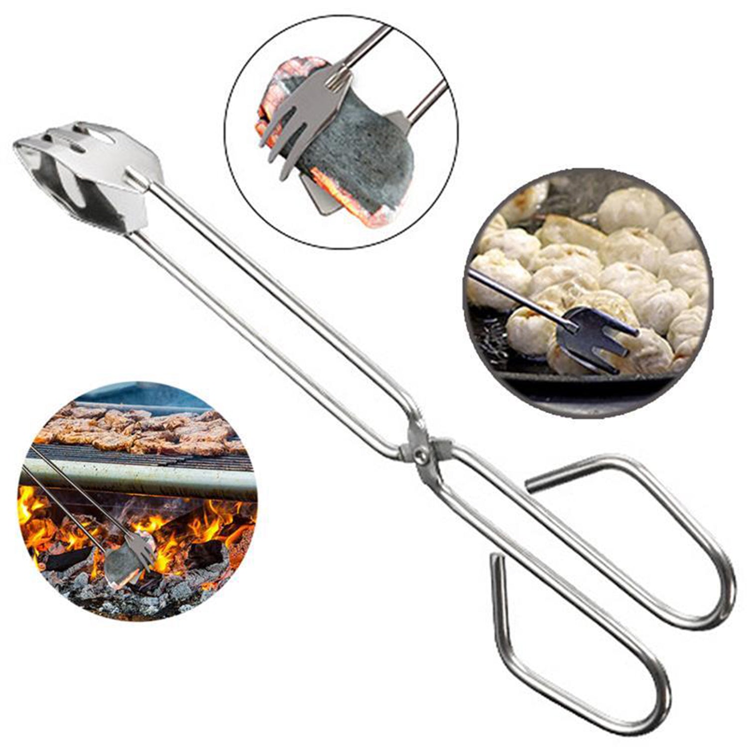 31cm Multi Functional Metal Bbq Clip Tongs Clamp For Garbage Charcoal Serving Tools - LootFaat