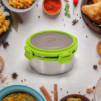 Ganesh Solo Round 400 Stainless Steel Leak Proof Airtight Lunch Pack For Office  School Use