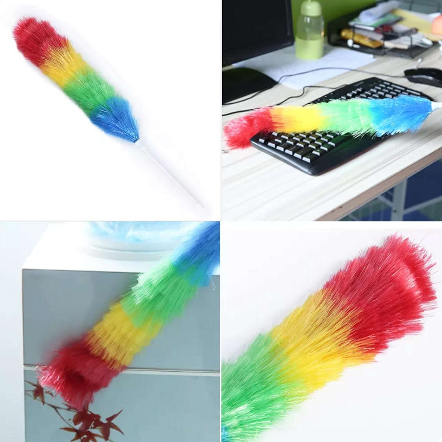 Colorful Feather Duster  Microfiber Duster For Cleaning  Dusting Stick  Dusting Brush - LootFaat