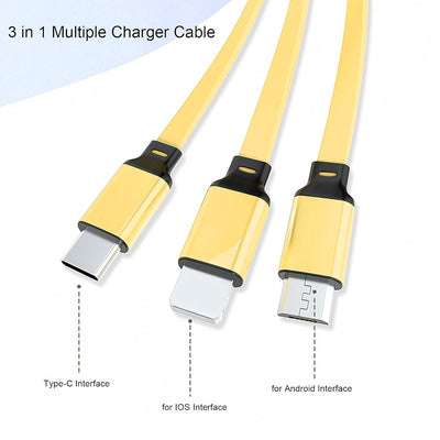 3 In 1 Retractable Charger Charging Cable (1 Pc  Mix Color) - second image