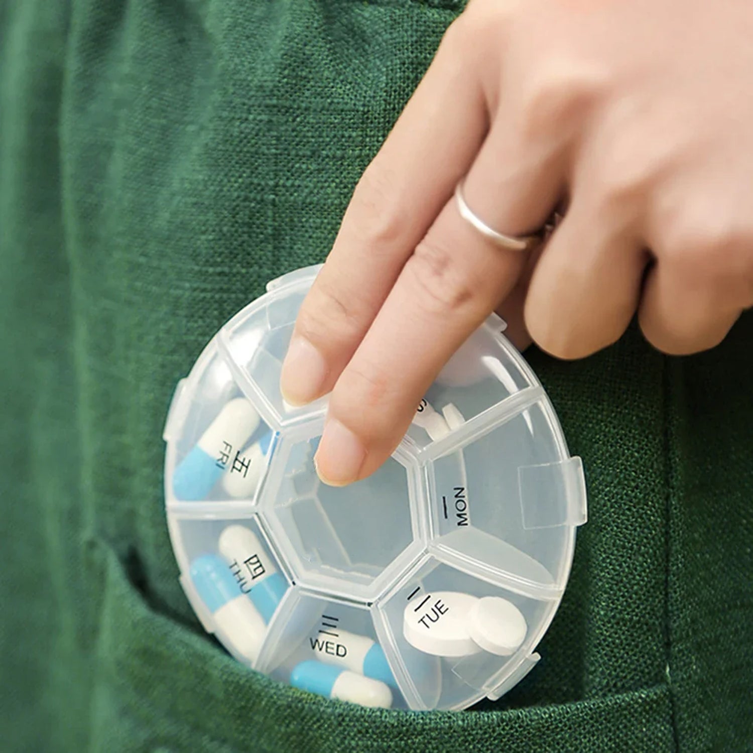 7-sided Portable Pill Box Medicine Planner Small Case - LootFaat