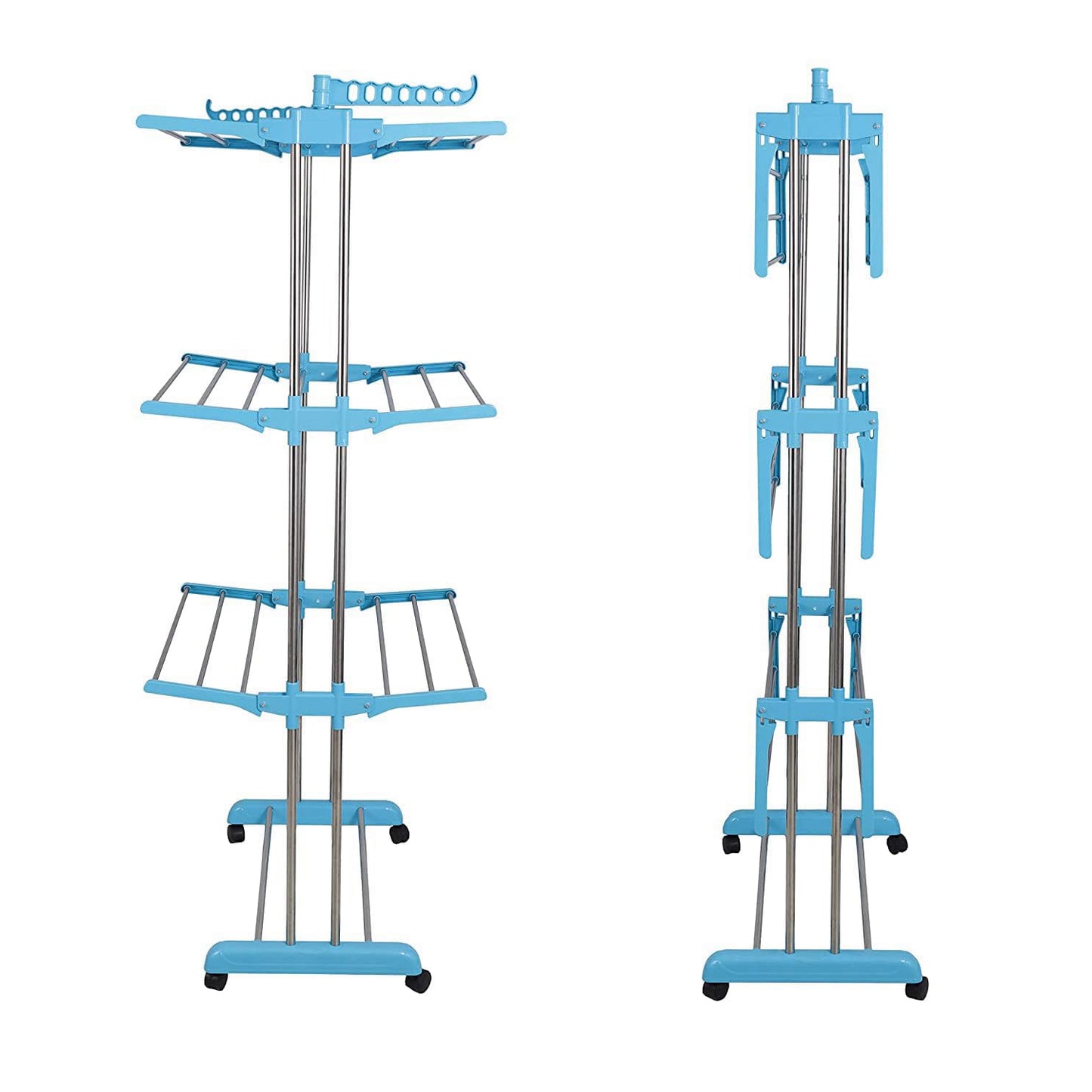 Heavy Duty 3-Tier Stainless Steel Foldable Clothes Drying Rack