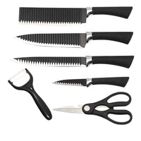 Stainless Steel Knife Set With Chef Peeler And Scissor (6 Pieces) - LootFaat