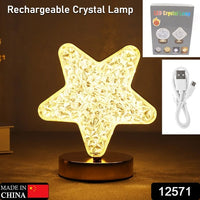Star Shape Crystal Diamond Lamp Cordless Luxury Lamp With Usb Rechargeable 3-way Dimmable  Touch Control Decorative Nightstand Lamp For Bedroom Living Room Party Restaurant Decor (1 Pc ) - LootFaat