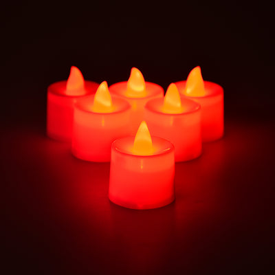 Red Flameless Led Tealights Smokeless Plastic Decorative Candles - Led Tea Light Candle For Home Decoration (Pack Of 24) - second image