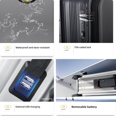 Electric Suitcase Smart Driving Luggage Electric Suitcase Scooter With Removable Battery Speed (1 Pc) - second image