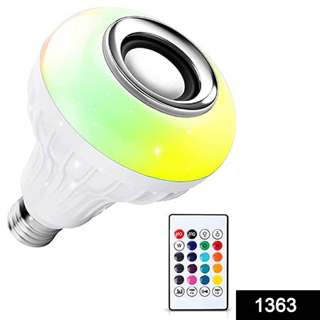 Wireless Bluetooth Sensor 12w Music Multicolor Led Bulb With Remote Controller - LootFaat