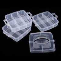 2644 3-tier 18 Sections Transparent Stackable Adjustable Compartment Slot Plastic Craft Storage Box