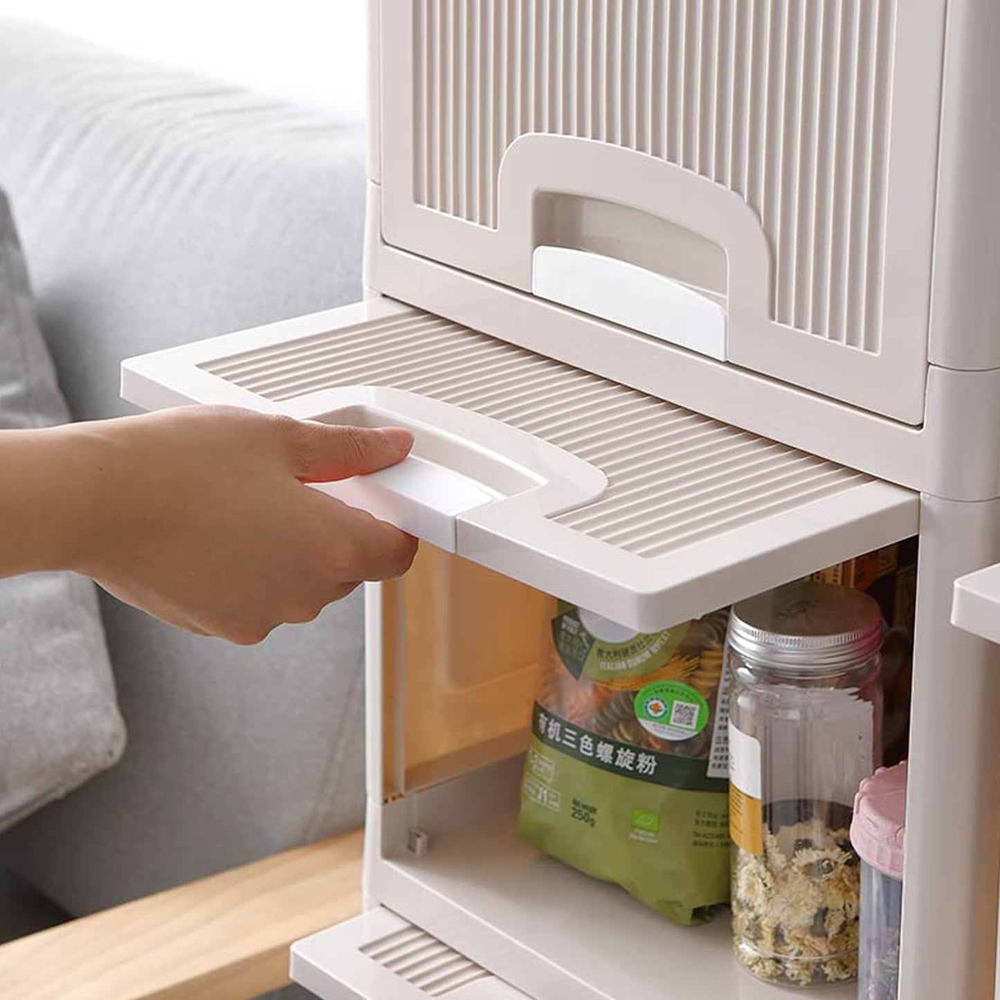 4-Layer Multipurpose Storage Cabinet with Drawers - Plastic Organizer for Kitchen, Bathroom, Bedroom