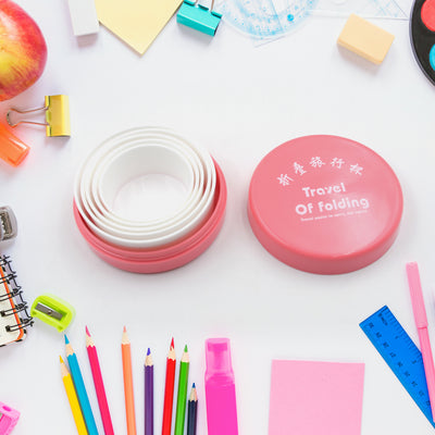 Portable Travelling Cuptumbler With Lid Folding  Pocket Glass For Travelling Water Cup For Kids Walker Folding Camping Cup With Lids Expandable Drinking Cup Folding Cup For Kids Travel - (Pack Of 1) - second image