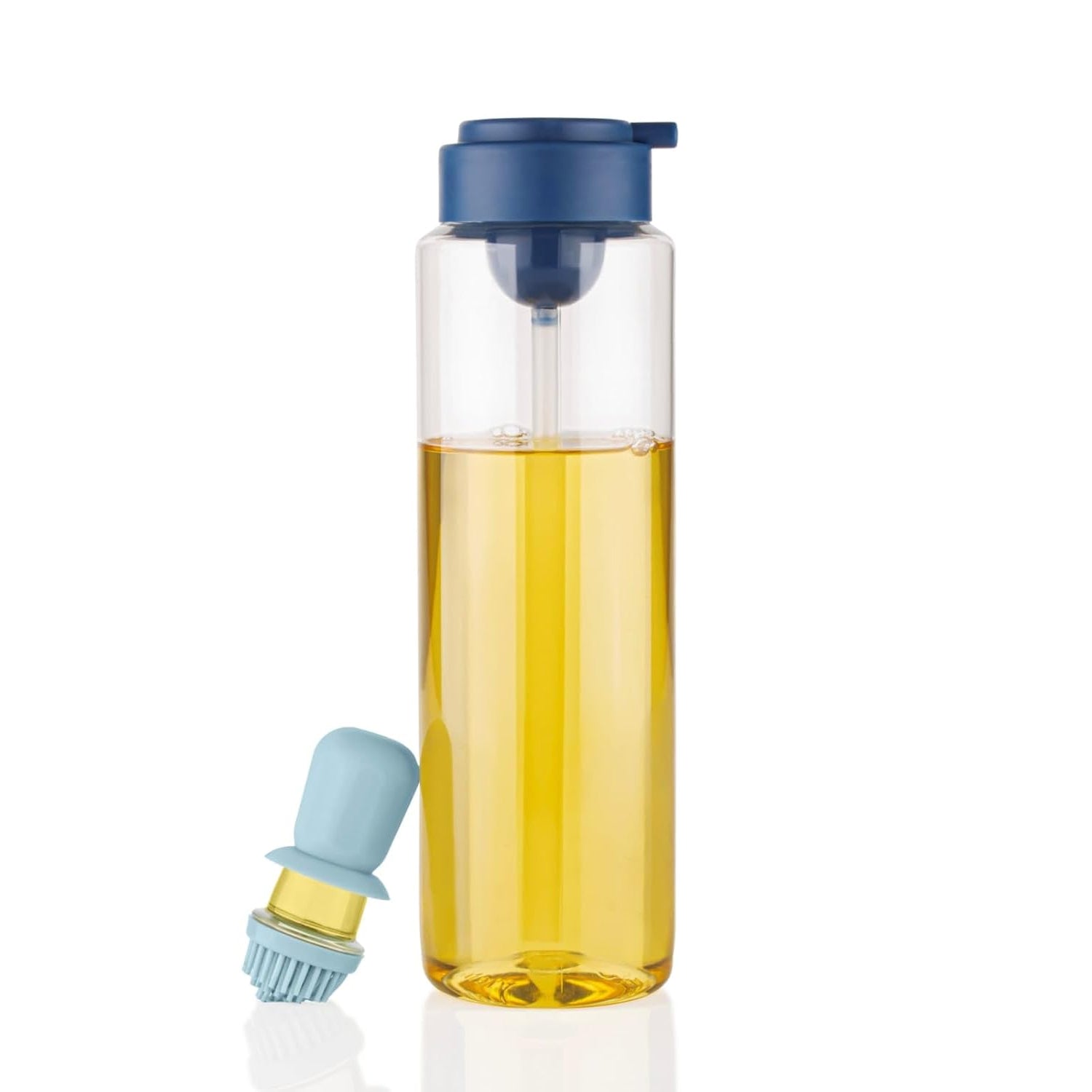2 In 1 Transparent Oilar Dispenser With Silicone Oil Dropper Nozzle (1 Pc  With Brush  1 Ltr.) - LootFaat