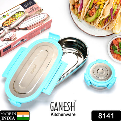Ganesh Stainless Steel Lunch Box - 2 Small Containers