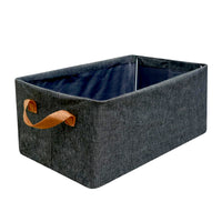 Foldable Storage Box with Lid & Handles - Linen Fabric (45cm)