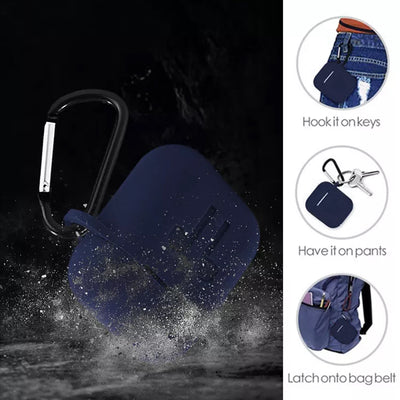 Silicone Shockproof Protection Wireless Headphones Carrying Box Cover With Metal Keychain - second image