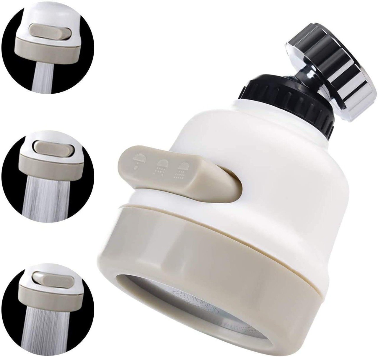 Rotatable Splash Proof 3 Modes Water Saving Nozzle Filter Faucet Sprayer - LootFaat